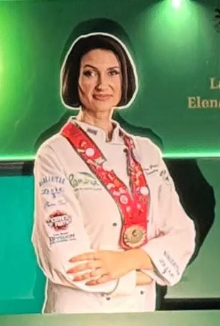 Lady Chef Elena Pădurariu, în uniforma de bucătar